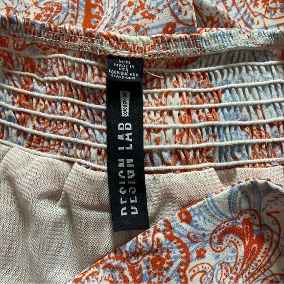 Lord & Taylor Design Lab Orange Blue White Flare Pants Medium Retro - Picture 12 of 14